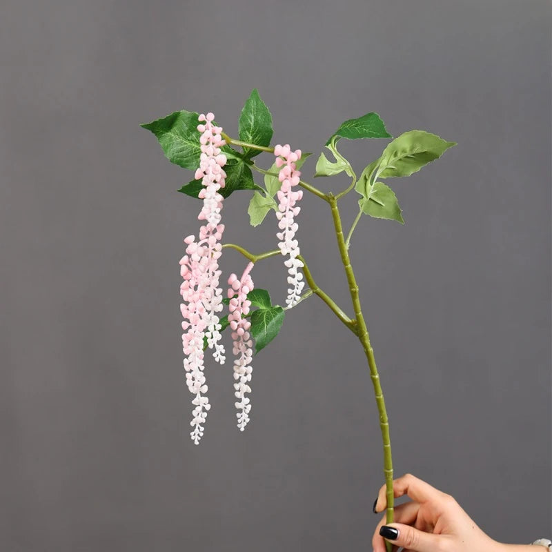 décoration intérieure plante artificielle orchidée rouge verte blanche modernes vase bois
