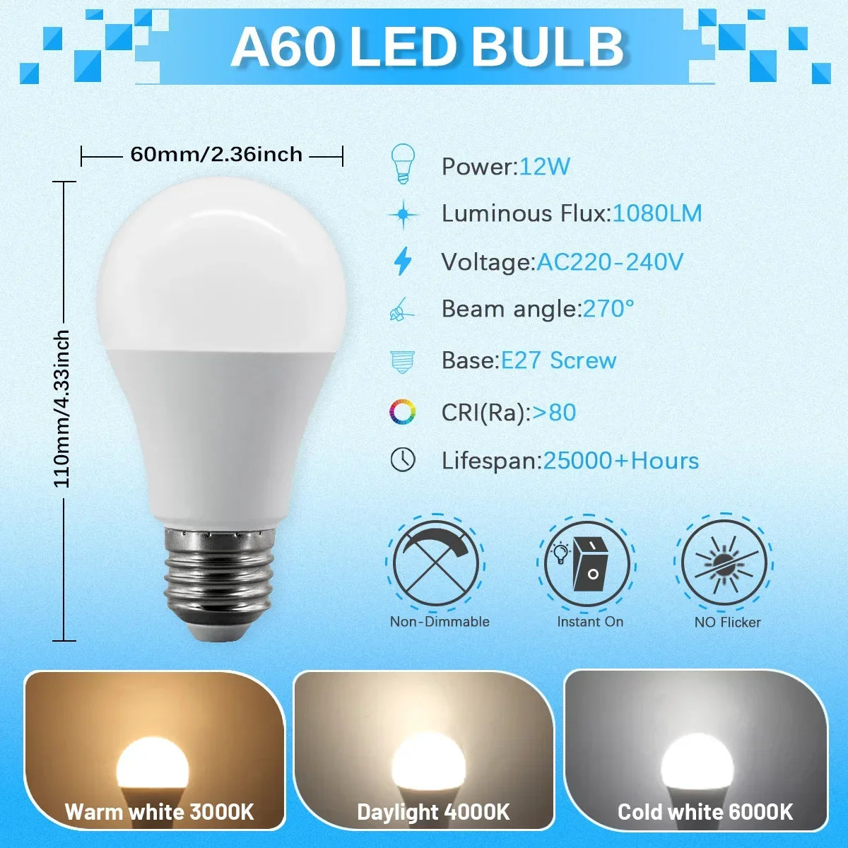 lot ampoules led boule e27 blanc moderne salon chambre maison intérieur décoratif