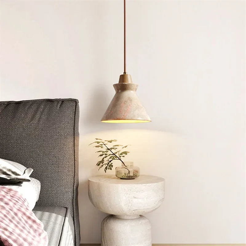 lampe suspension moderne marbre beige texture béton petit lustre salon chambre salon rustique