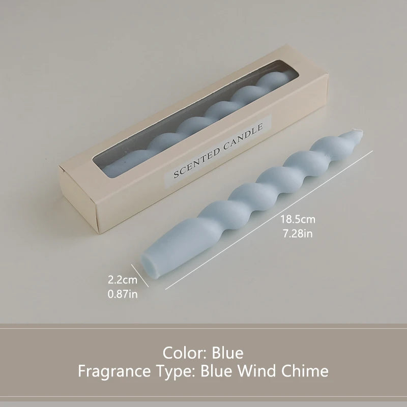 bougies parfumées vert pastel jaune rose blanches twistées moderne support nœud anniversaire décoration maison