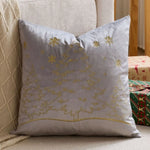 housse coussin brodée arbre noël moderne 45x45cm polyester coton velours rouge vert bleu gris