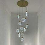 lustre suspension moderne cristal doré scintillantes éclairage luxe salon salle bain appartement