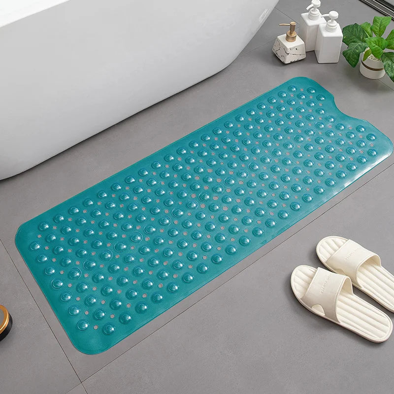 tapis bain moderne bleu translucide bulles massage adhésif antidérapant efficace