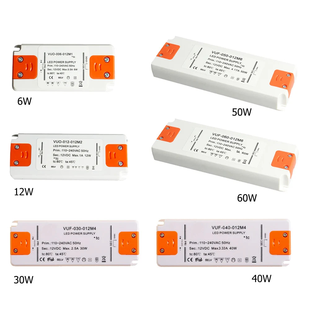transformateur led ultrafin 12v 24v blanc orange moderne terminal blocks 12w 15w 30w 50w