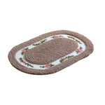 tapis ovale fleurs roses classique antidérapant épais vert rouge bleu clair beige