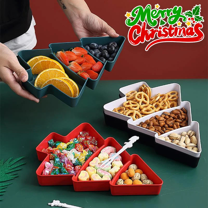organisateur rangement boîtes compartiments forme sapin rouge bleu blanc moderne minimaliste sans motif particulier