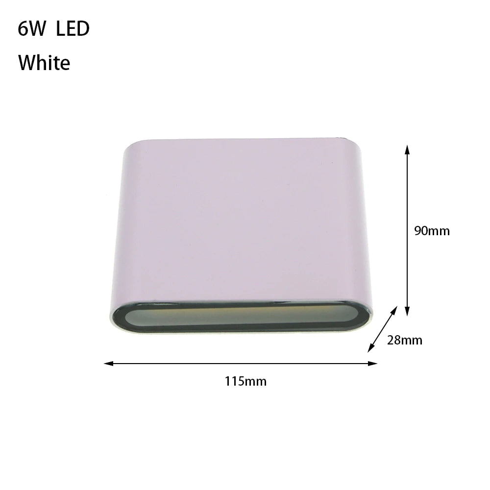appliques murales led modernes extérieures aluminium blanc noir gris