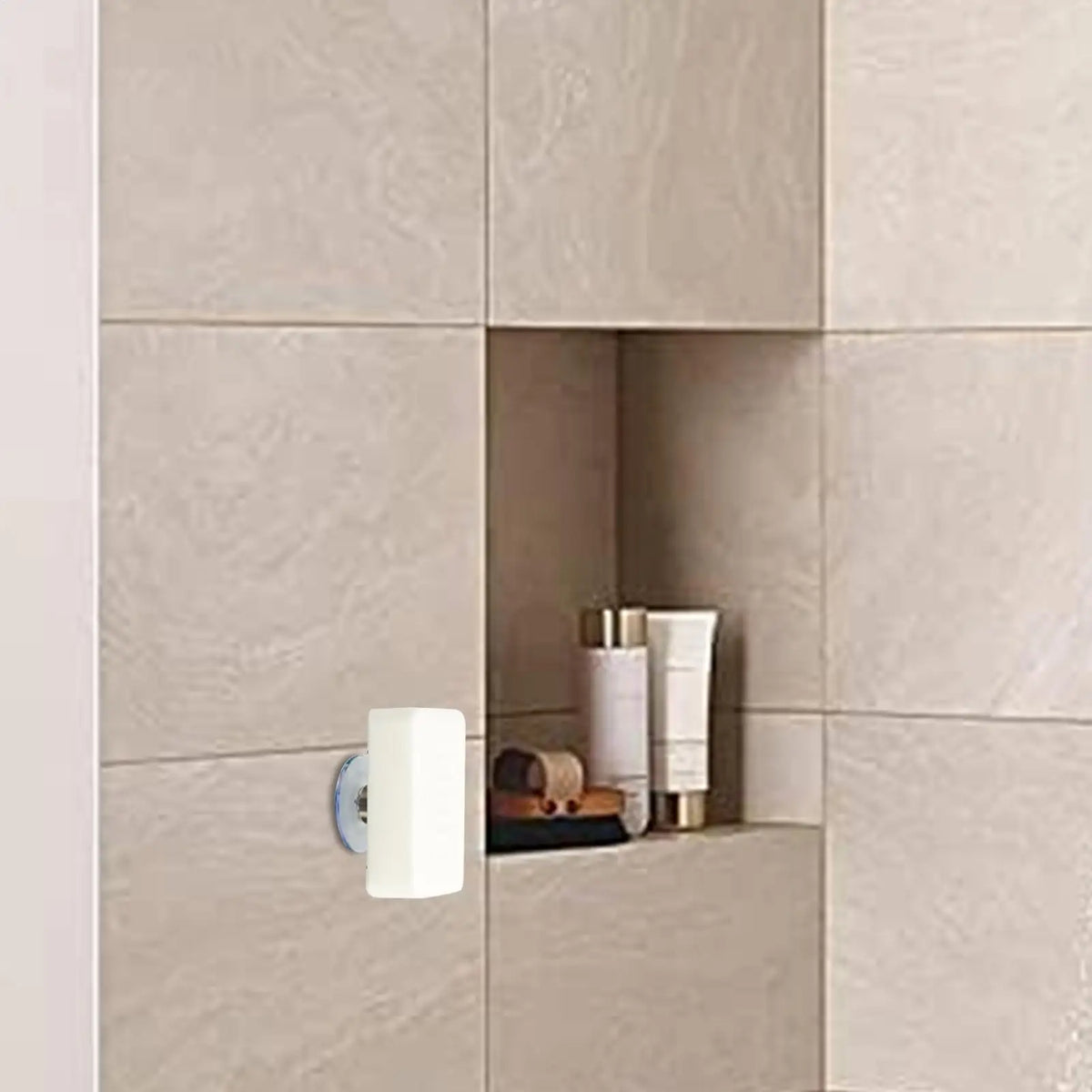 porte savon magnétique ventouse adhésive moderne salle bain savon blanc jaune argente organizer amovible