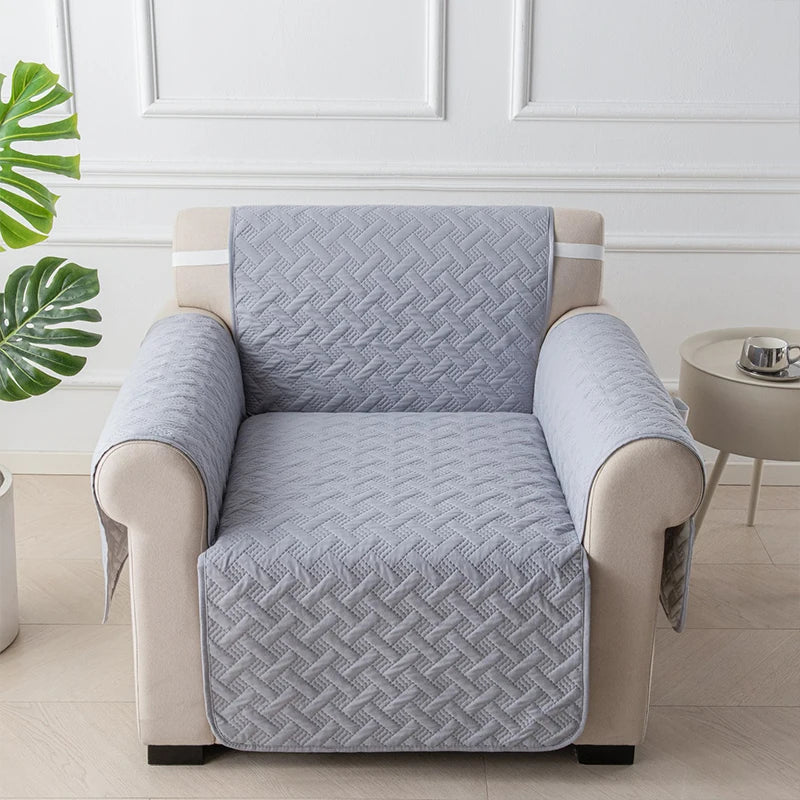 housses canapé polyestère lavables motifs géométriques gris marron moderne poche adhésive