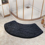 tapis bain microfibre gris bleu marine texture cailloux moderne adhésif absorbant lavage machine rapide