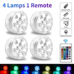 lampe led sous marine rgb transparente moderne ip68 batterie piscine décoration mariage vacances