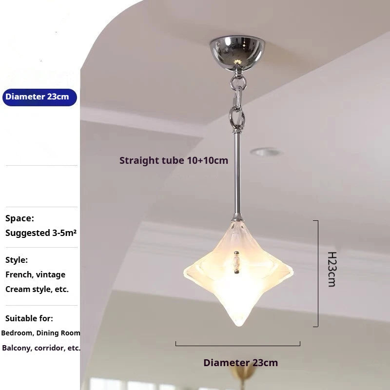 lampe suspendue transparente blanche texturée moderne chaîne métallique chambre restaurant étude