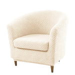 Fauteuil moderne couverture gris rayures adhésif lavable machine protection intérieur extérieur restaurant bar sofa