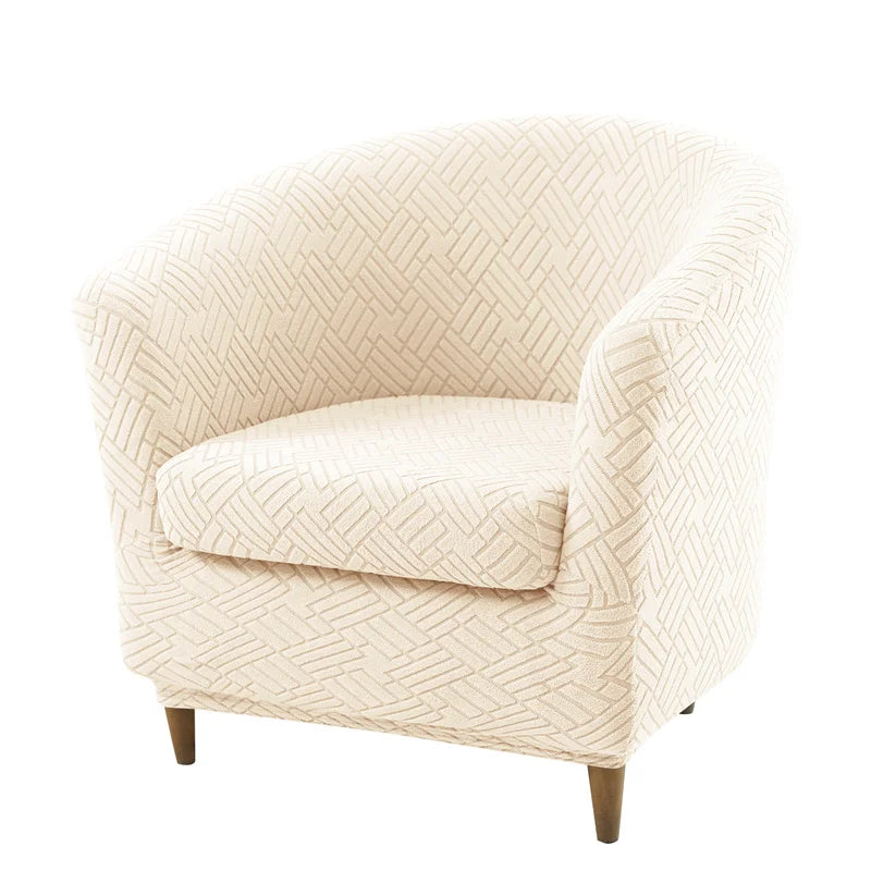 Fauteuil moderne couverture gris rayures adhésif lavable machine protection intérieur extérieur restaurant bar sofa