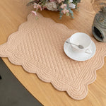 tapis table rectangle bleu marine quilté géométrique respectueux environnement 18x13 inches
