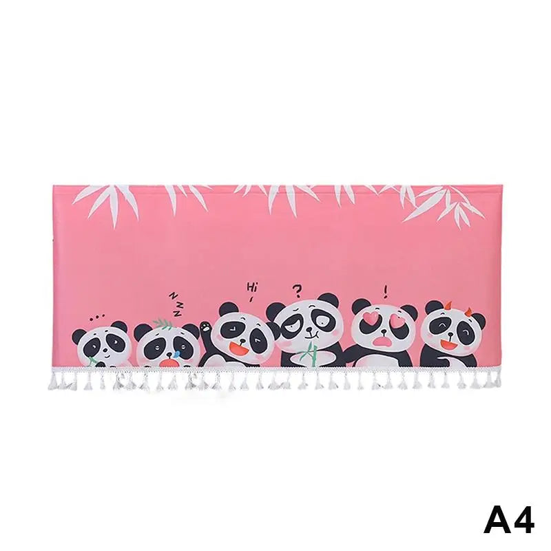 rideau porte motif animalier panda ours enfantin franges pois rayures décoratif blanc vert