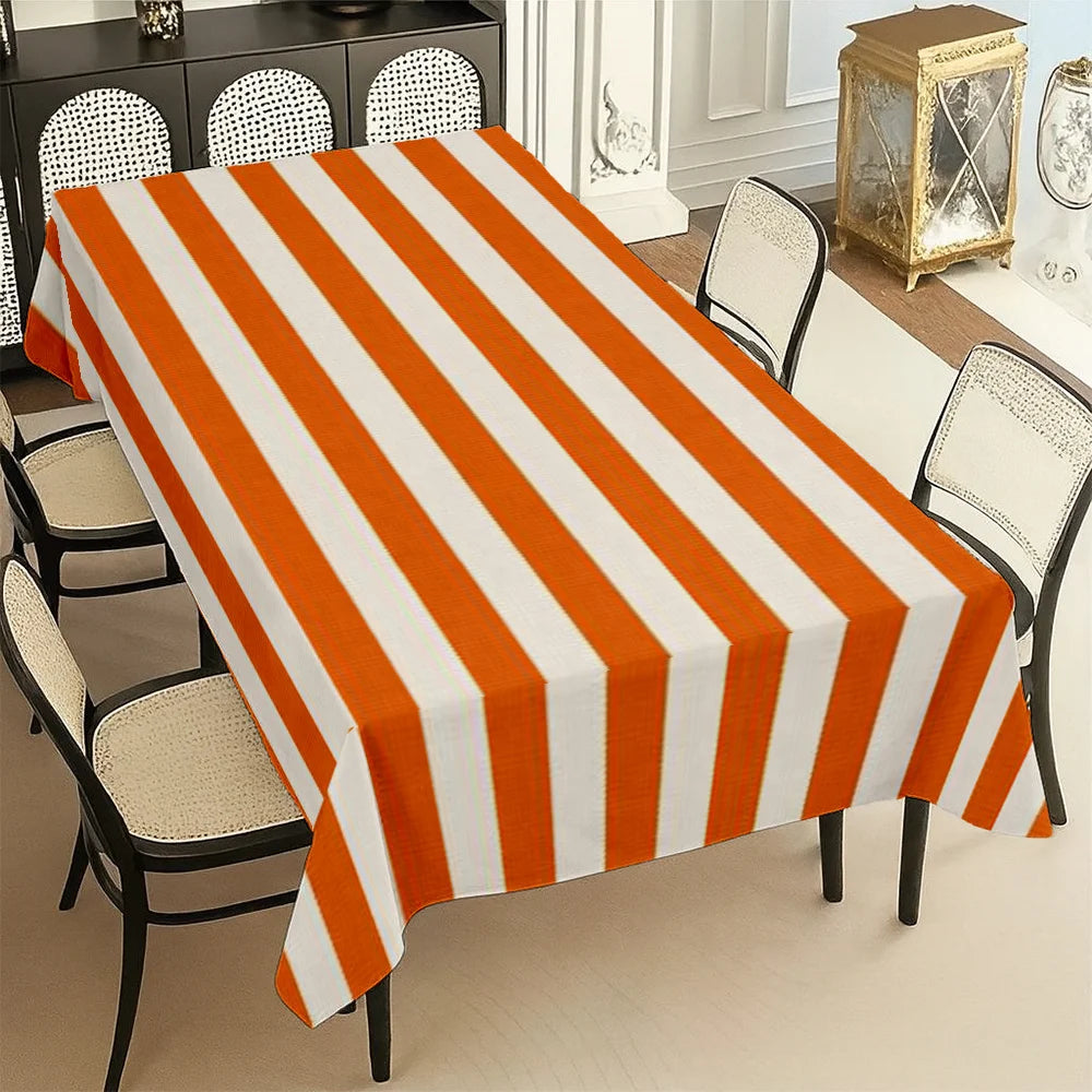 nappe table rayures orange blanche moderne cuisine décoration mariage fête restaurantextérieur