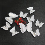décoration murale papillon blanc transparent adhésif moderne chambre mariage 12 pièces