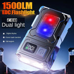 lampe torche led rechargeable port usb aimant noir résistante chocs banque alimentation lumiere intense