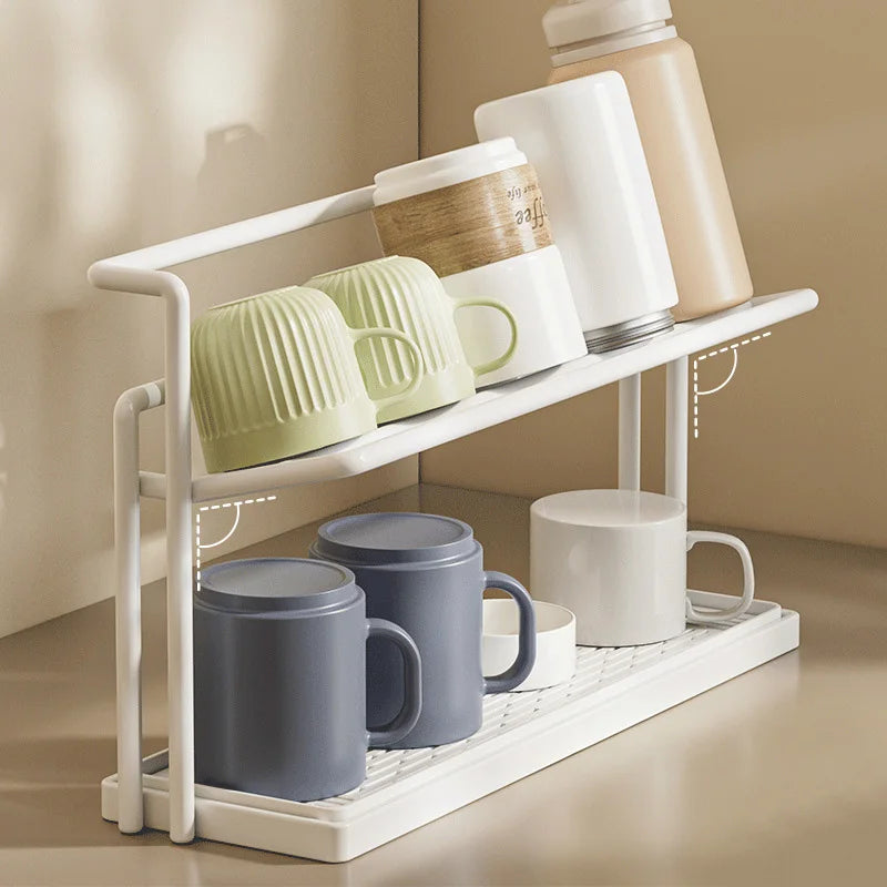 support tasses bouteilles acier blanc gris vert bleu marron moderne minimaliste perforé multifonction