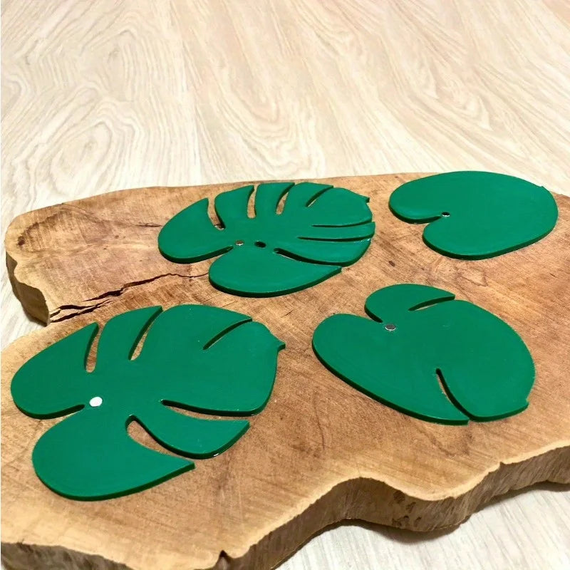 plante artificielle feuilles tropicales pot moderne acrylique sans aimant vert