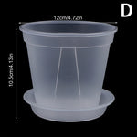 pot fleurs transparent moderne plateau dimension 10cm 12cm 14cm plastique