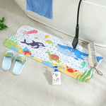 tapis bain anti dérapant thème marin poissons coraux dimensions 100cm 40cm moderne enfantin