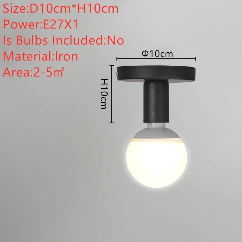 lampe moderne noire blanche métal fixée vis salon chambre opacité ronde