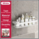 étagères salle bain noir gris moderne adhésifs cosmétiques aluminium électroplaquées