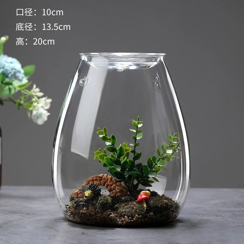 terrarium verre transparent plantes artificielles décoration miniature intérieur moderne décoratif