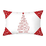 coussin Noël rouge motif rennes flocons neige décoration canapé salon fête hiver 30x50cm