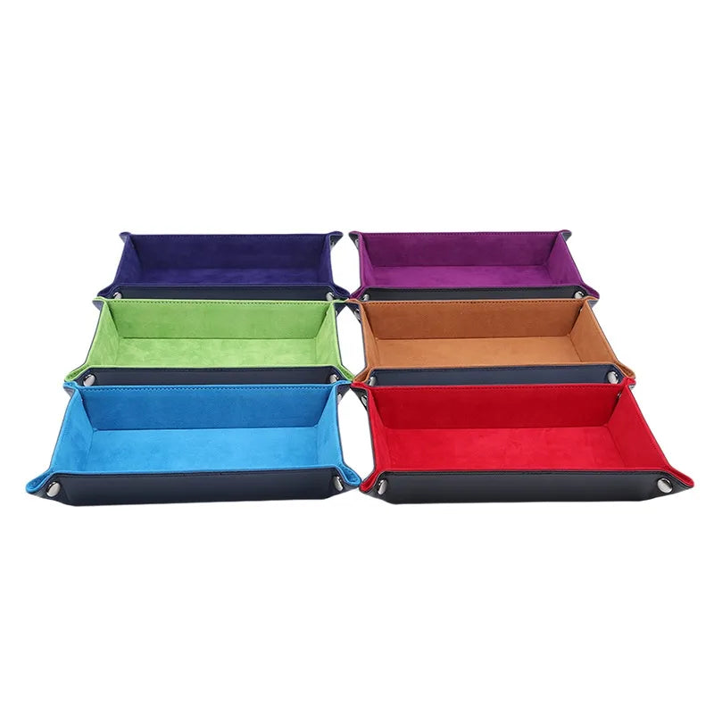 plateau rangement velours moderne pliable violet bleu rouge vert