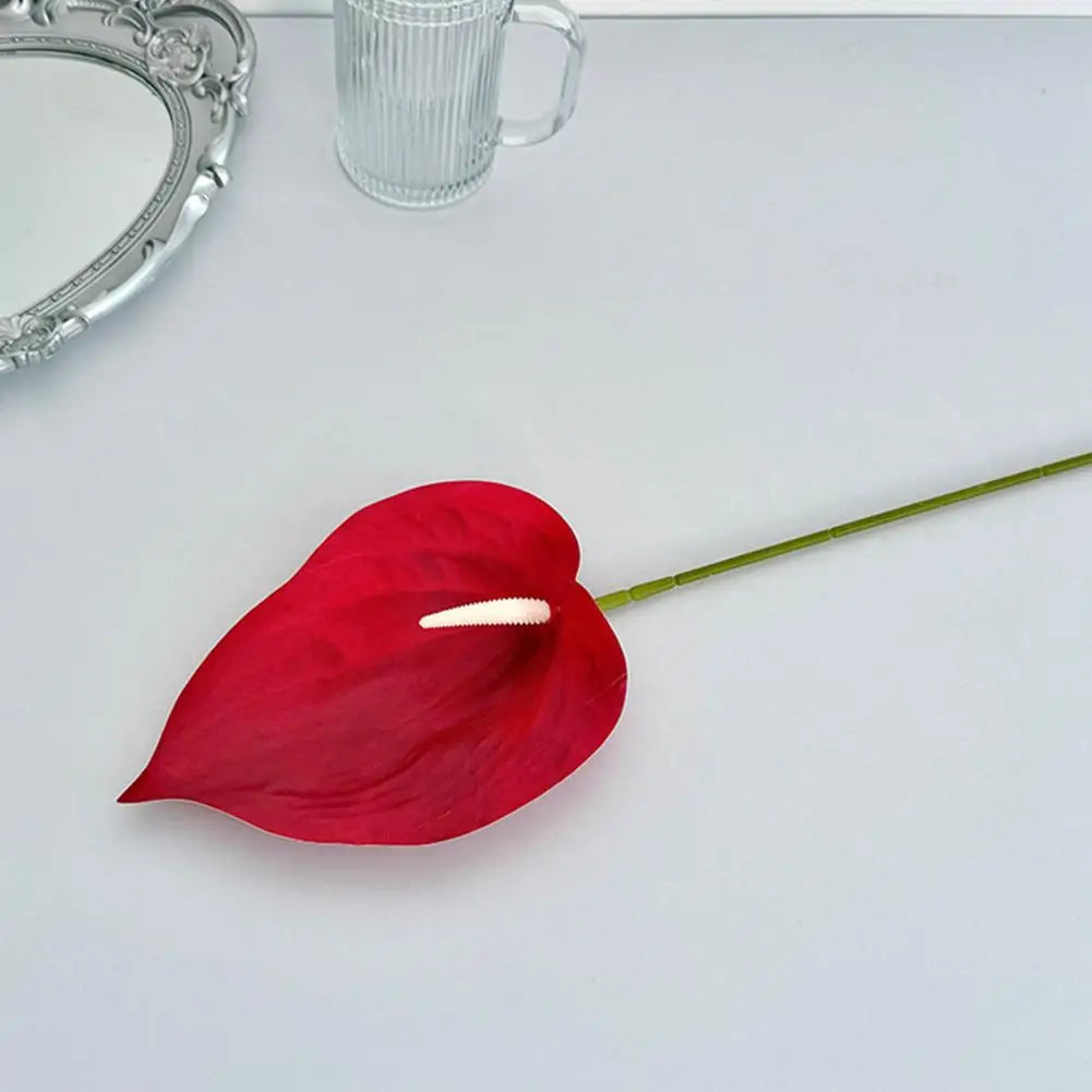 fleurs artificielles anthurium rouge blanc vert violet tiges flexibles décoration maison mariage anniversaire