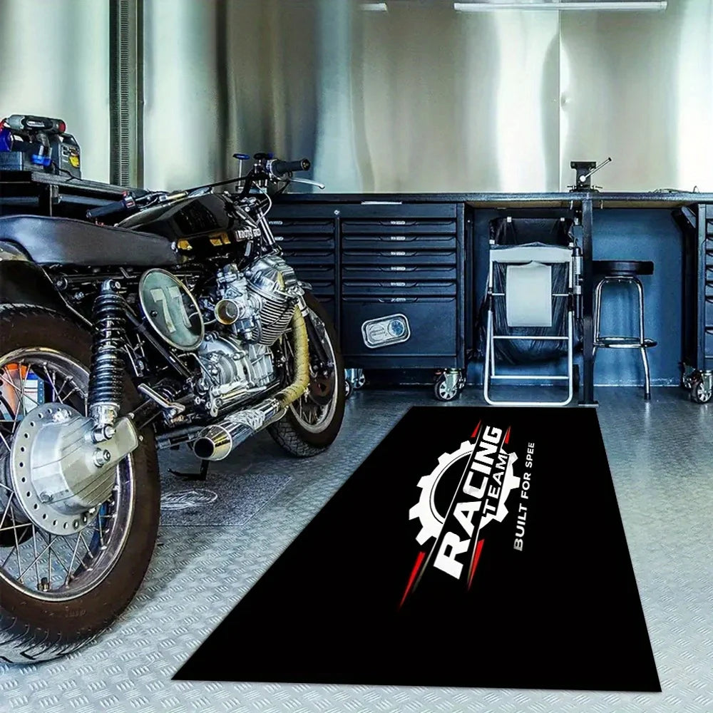 tapis sol antidérapant noir rouge racing team moderne sportif salle bain cuisine maison
