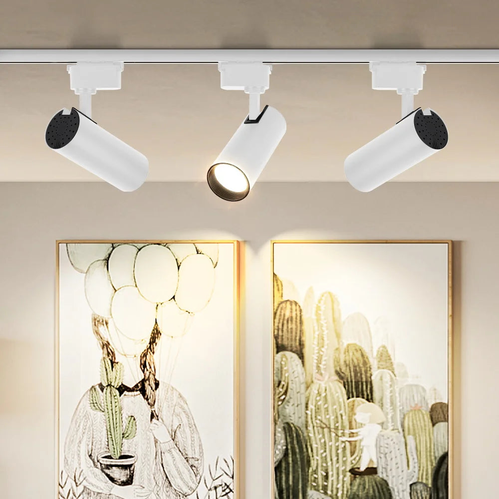 spot led rail dimmable moderne clips fixation blanc noir salon
