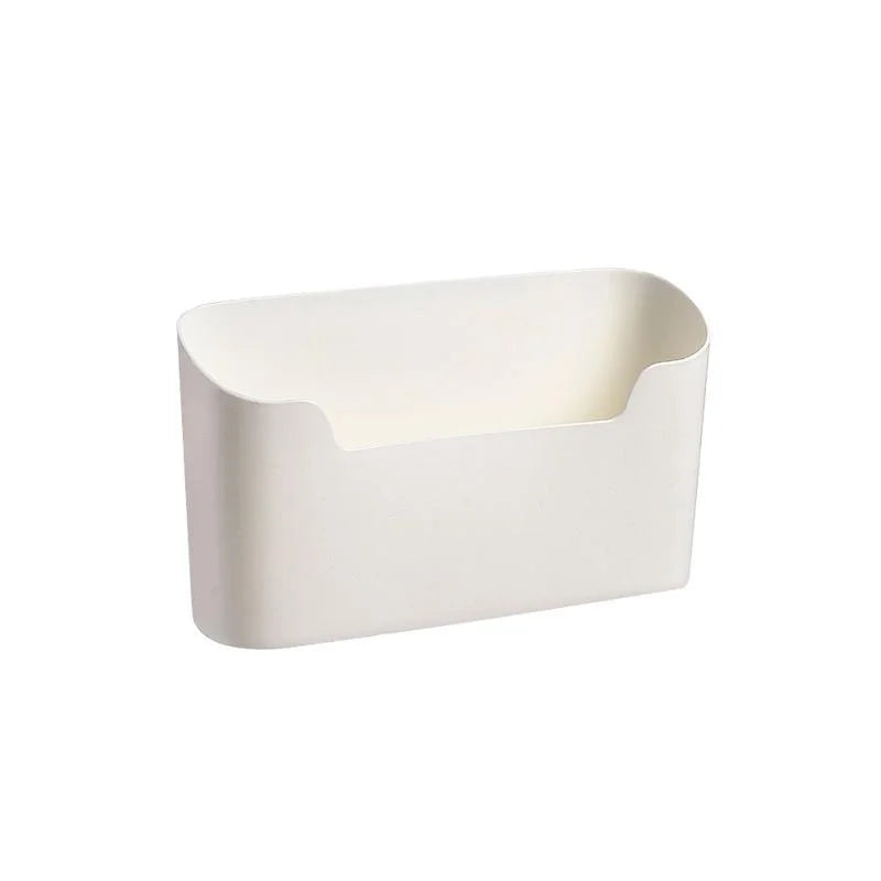 organisateur mural blanc minimaliste moderne rangement rectangle plastique adhésive épices magazines beaute toilettestylos diverseobjets