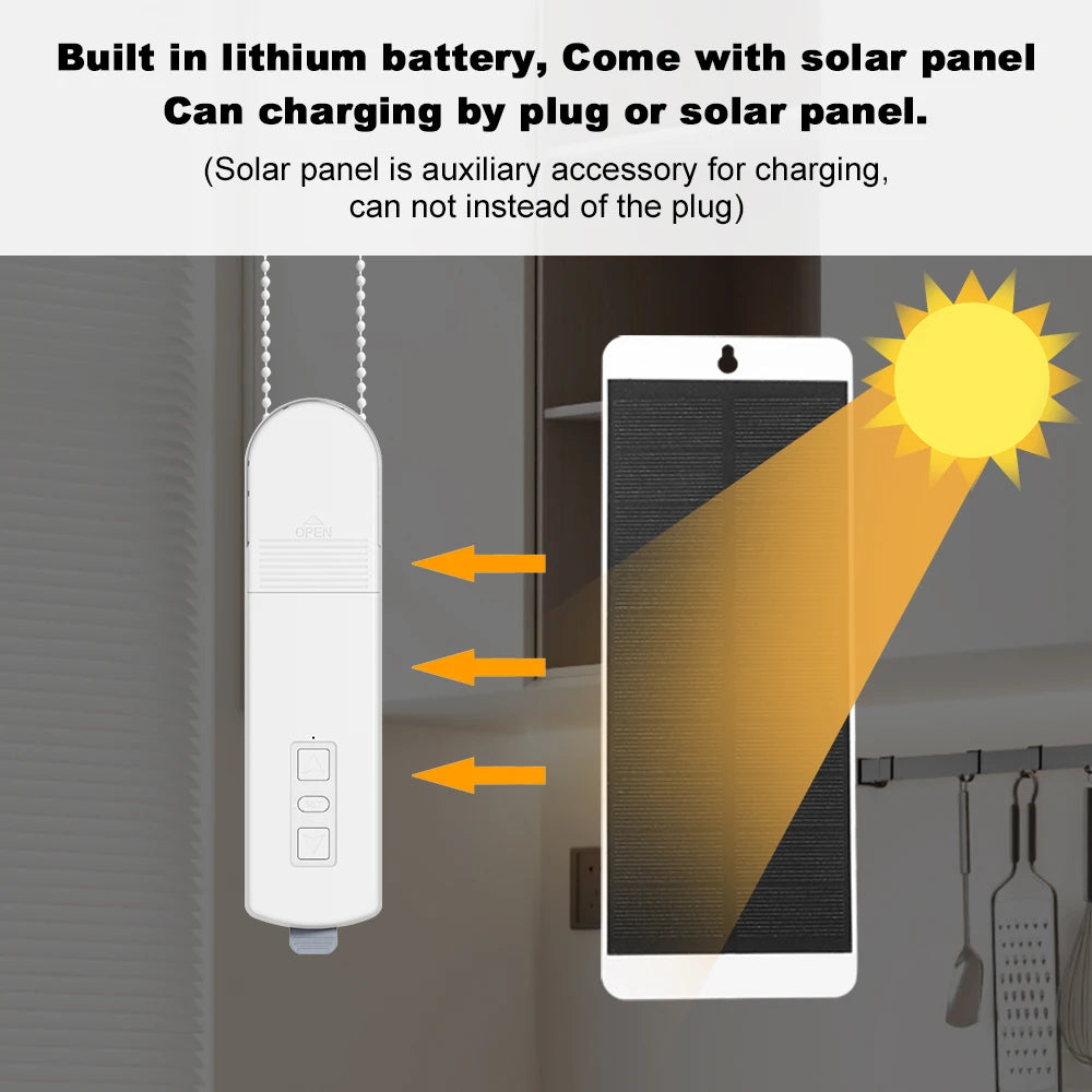 rideau électrique blanc moteur solaire moderne alexa google tuya smart