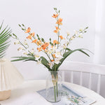 bouquet orchidées artificielles soie rose orange modernes intérieur décoration anniversaire mariage nouveau ano