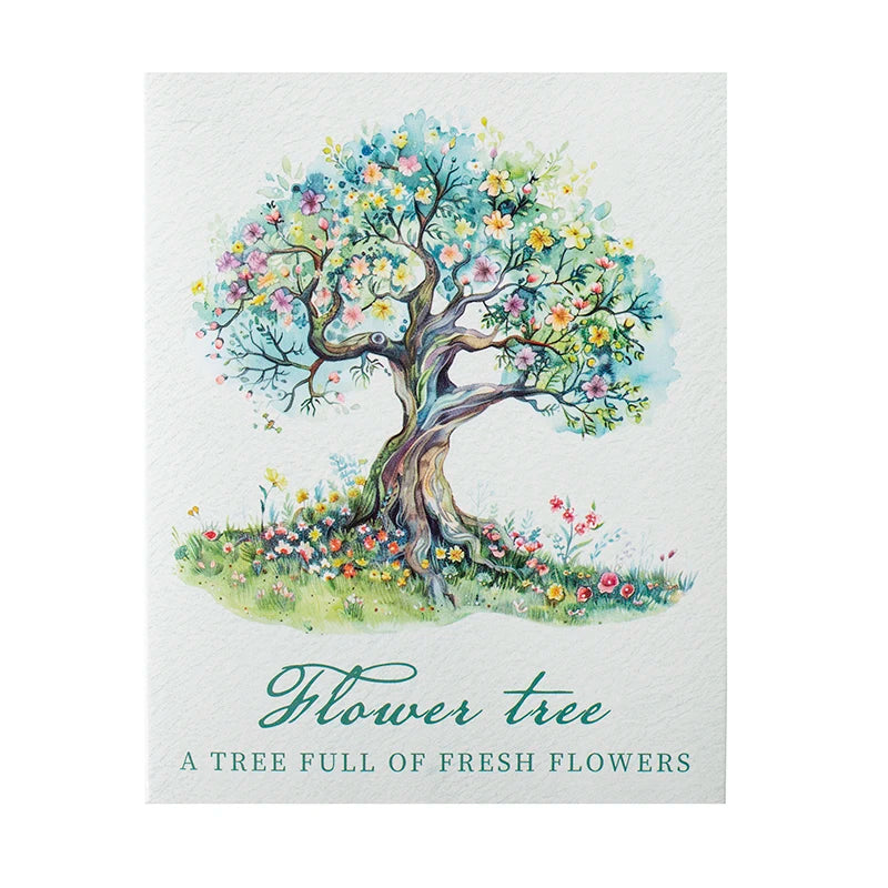 autocollants transparents fleurs colorées arbre feuilles vertes scrapbooking journal intime 10 pièces multicolore