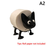support rouleau papier toilette animaux rose noir gris beige porc grenouille adhesive fixe