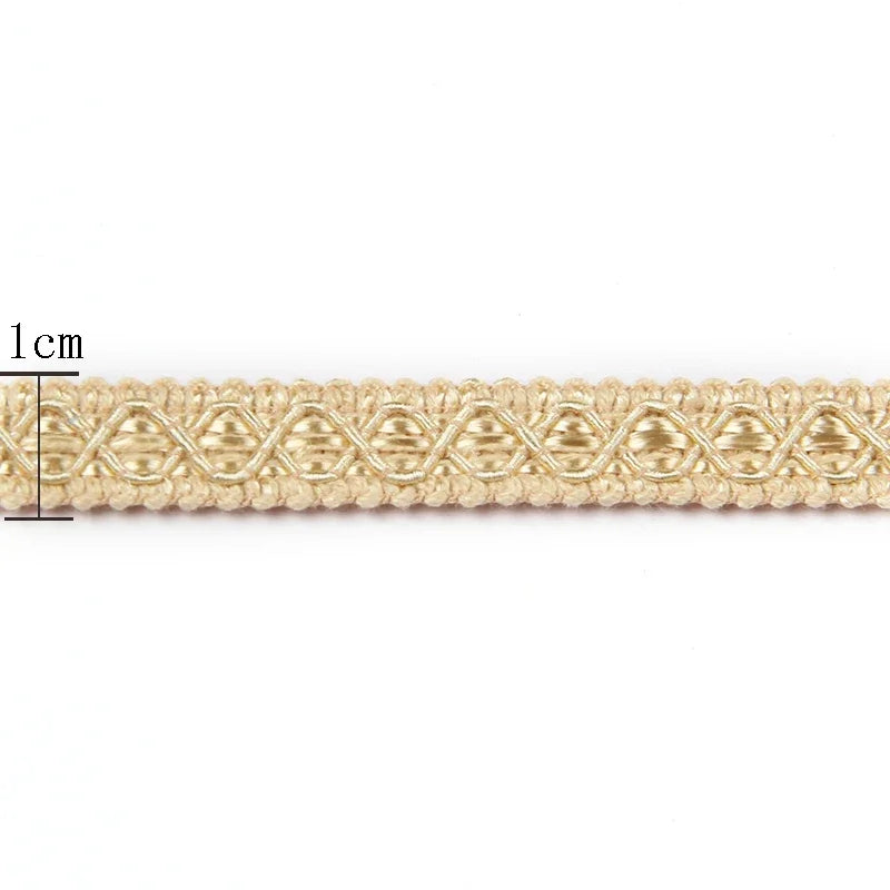 ruban decoratif dentelle geometrique doré beige classique 1cm elastic soluble echangable decoration