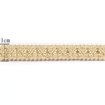 ruban decoratif dentelle geometrique doré beige classique 1cm elastic soluble echangable decoration