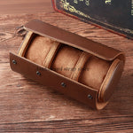 boîte rangement montres cuir marron clair simili cuir classique portable organisation horlogerie masculine