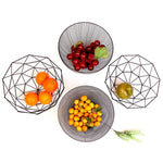 paniers fruits métal noir doré maille géométrique contemporains maison salon