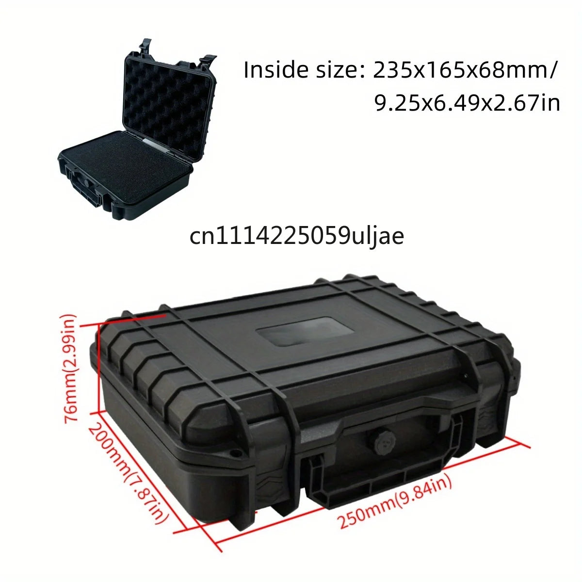 boîte rangement plastique noire robuste mousse intérieure outils accessoires voyage