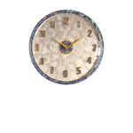 horloge murale moderne décorative aiguille géométrique nacre doré blanc iridescent