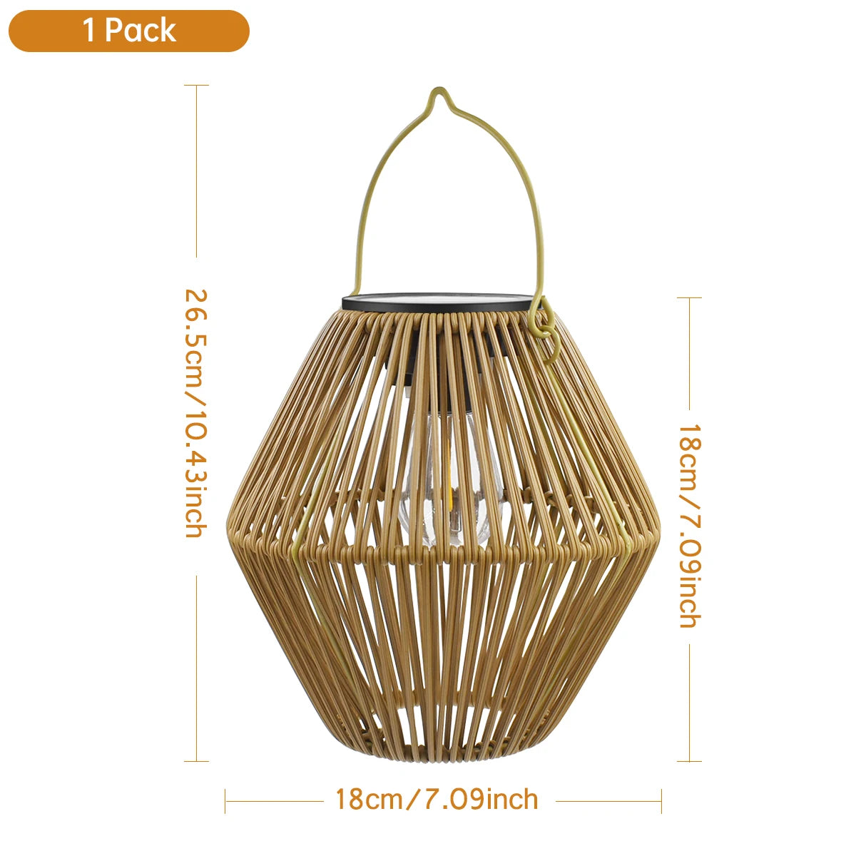 lanterne solaire suspendue tressée bambou bohème rustique led jardin extérieur