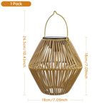 lanterne solaire suspendue tressée bambou bohème rustique led jardin extérieur