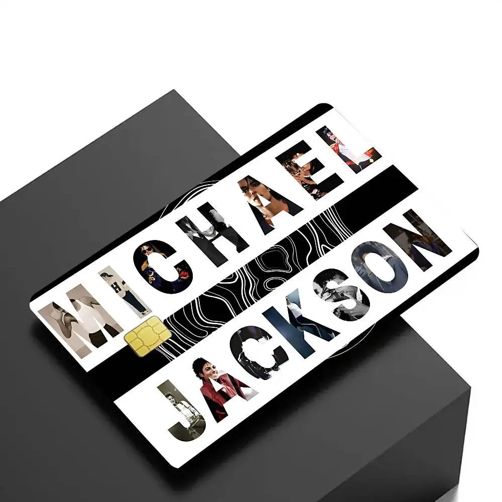 protection carte bancaire stickers michael jackson noir signature adhésifs réutilisables moderne waterproof echangement