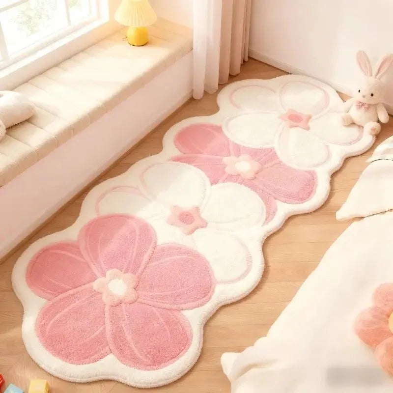 tapis rose doux moderne fleurs maison voyage salle bain imperméable antidérapant
